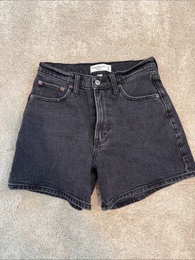 Abercrombie & Fitch Dark Charcoal High-Rise Denim Shorts